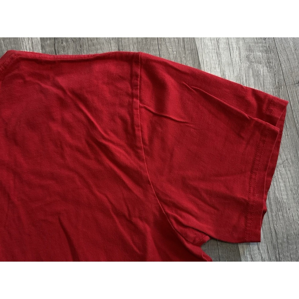 Vtg 90s Nike Womens V-Neck T-Shirt Center Swoosh Red Made In USA Tee Size XL‎ - Picture 11 of 11